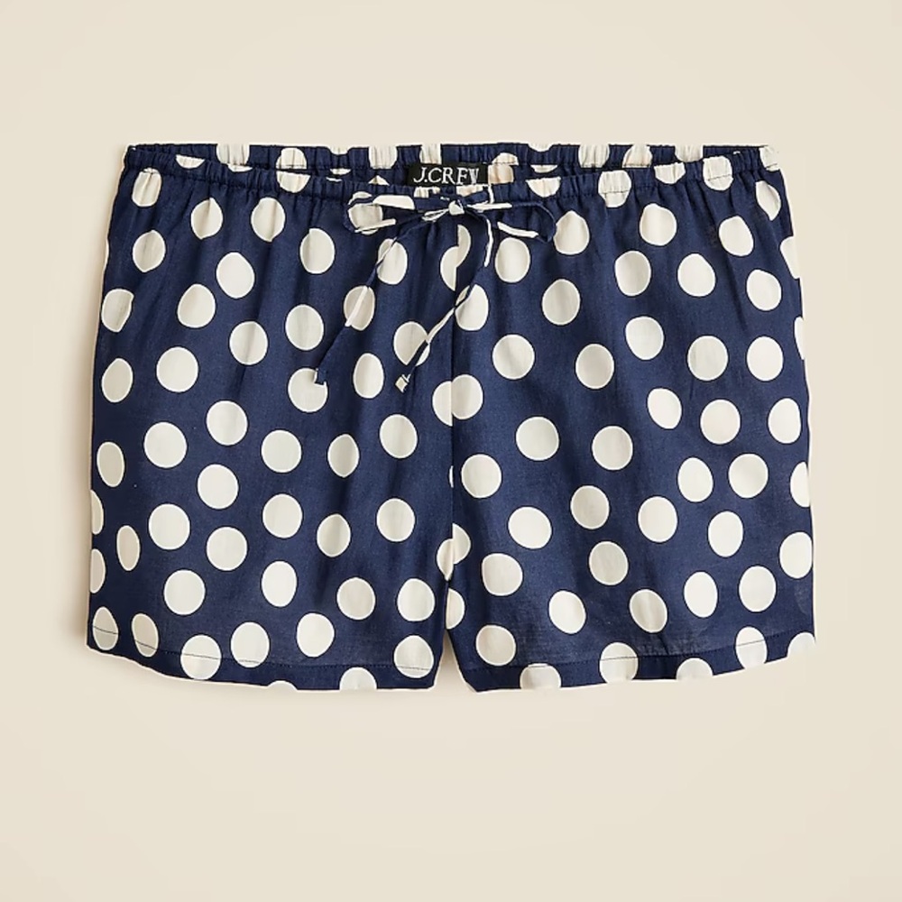 NWT J. Crew Cotton Voile Blue and White Polka Dot Shorts